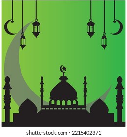 Fanoos Lantern background islam   logo simple vector icon illustration design