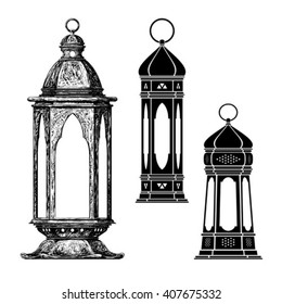 fanous.ramadan lanterns,vector set