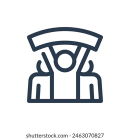 Fans Cheering Bike Race Vector Icon Illustration