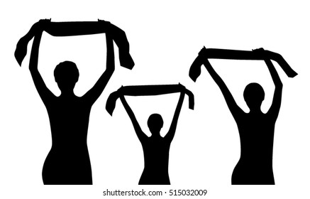 Fans Cheering Silhouette