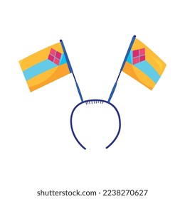 Fans cheering team composition with isolated icon of colored fan accessory on blank background vector illustration
