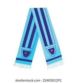 Fans cheering team composition with isolated icon of colored fan accessory on blank background vector illustration