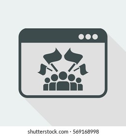 Fans crowd flat icon