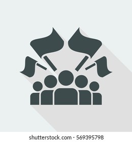 Fans crowd - Vector flat minimal icon