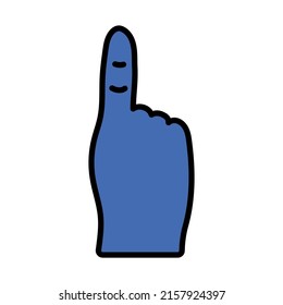 Fans Foam Finger Icon. Editable Bold Outline With Color Fill Design. Vector Illustration.