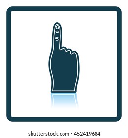 Fans foam finger icon. Shadow reflection design. Vector illustration.