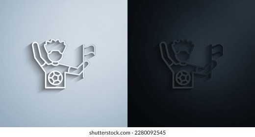 Fans, football paper icon with shadow effect vector illuistration design