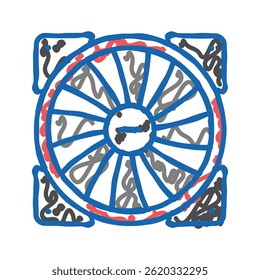 fans gaming pc doodle icon sketch vector. fans gaming pc sign. isolated symbol illustration
