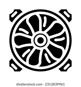 fans gaming pc glyph icon vector. fans gaming pc sign. isolated symbol illustration