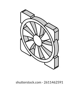fans gaming pc isometric icon vector. fans gaming pc sign. isolated symbol illustration