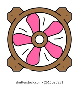 fans gaming pc line icon vector. fans gaming pc sign. isolated symbol illustration