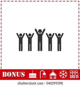 Fans icon flat. Simple vector symbol and bonus icon