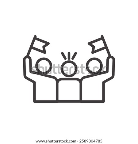 fans icon isolated stroke in black color