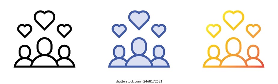 fans icon. Linear, Blue Fill and Gradient Style Design Isolated On White Background