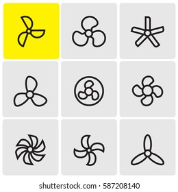 Fans line icons