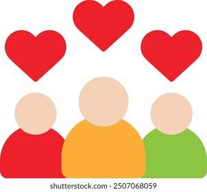 Fans Love Likes Icono Vector Ilustración plana