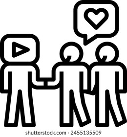 fans modern line style icon