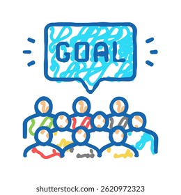 fans soccer doodle icon sketch vector. fans soccer sign. isolated symbol illustration