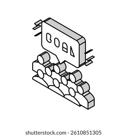 fans soccer isometric icon vector. fans soccer sign. isolated symbol illustration