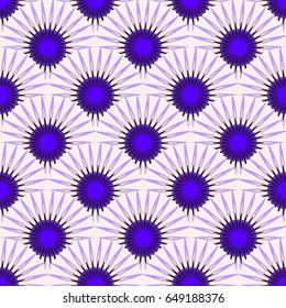 fans of spiked flowers seamless tile in purple shades