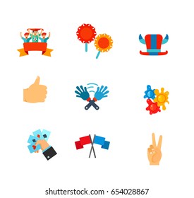 Fans and support icon set
