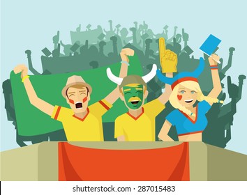 Fans vector flat illustration