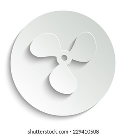 Fans   - vector icon with shadow on a round button
