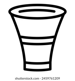 Fans vuvuzela icon outline vector. Soccer supporter pipe. Noisemaker tube instrument