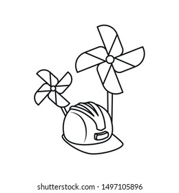 fans windmills toy with helmet secure