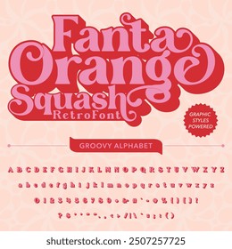 Fanta Orange Retro Vintage Display bold Font alphabet