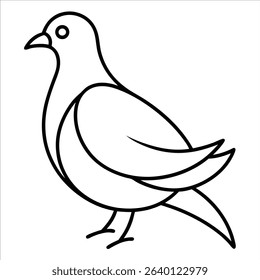Fantail pigeon illustrated in continuous line art style showcasing elegant feathers ideal for bird themed vector designs artistic logos and modern creative decor