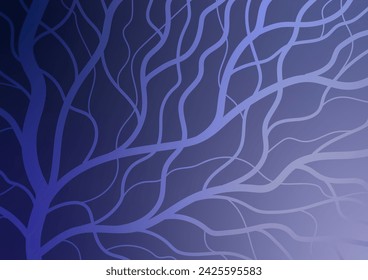 Fantasia árbol azul oscuro abstracto gráfico de fondo mínimo. ilustración vectorial.