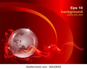 fantastic abstract background with a transparent globe