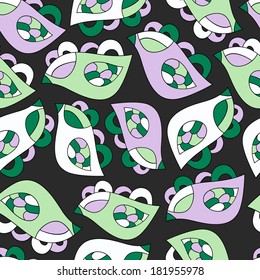 Fantastic abstract continuous bird with wings seamless vector pattern. Seamless pattern can be used for web page backgrounds, wallpapers,pattern.Spring bright juicy colors green purple white.