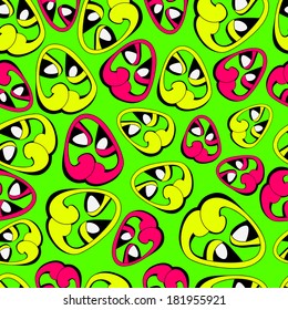 Fantastic abstract continuous heart seamless vector pattern. Seamless pattern can be used for web page backgrounds, wallpapers,pattern.Spring bright juicy colors.