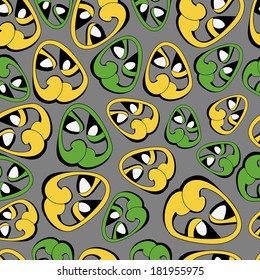 Fantastic abstract continuous heart seamless vector pattern. Seamless pattern can be used for web page backgrounds, wallpapers,pattern.Spring bright juicy colors lime white yellow.