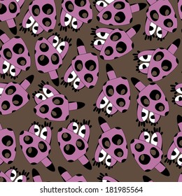 Fantastic abstract continuous mushrooms with wings seamless vector pattern. Seamless pattern can be used for web page backgrounds, wallpapers,pattern.Spring bright juicy colors.