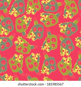 Fantastic abstract continuous mushrooms with wings seamless vector pattern. Seamless pattern can be used for web page backgrounds, wallpapers,pattern.Spring bright juicy colors.