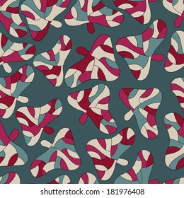 Fantastic abstract  continuous  trees with leaves seamless vector pattern. Seamless pattern can be used for web page backgrounds, wallpapers,pattern.Spring bright juicy purple gray beige.