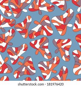 Fantastic abstract  continuous  trees with leaves seamless vector pattern. Seamless pattern can be used for web page backgrounds, wallpapers,pattern.Spring bright juicy  blue orange white purple.