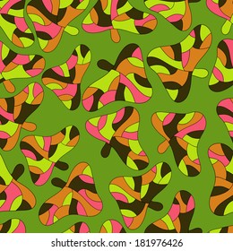 Fantastic abstract  continuous  trees with leaves seamless vector pattern. Seamless pattern can be used for web page backgrounds, wallpapers,pattern.Spring bright juicy brown yellow lime.