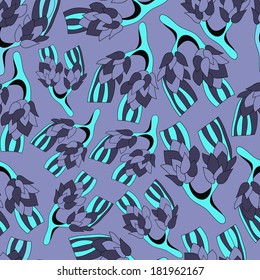 Fantastic abstract flowers continuous seamless vector pattern. Seamless pattern can be used for web page backgrounds, wallpapers,pattern.Spring bright juicy colors purple blue black.