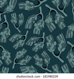 Fantastic abstract flowers continuous seamless vector pattern. Seamless pattern can be used for web page backgrounds, wallpapers,pattern.Spring bright juicy colors blue black gray.