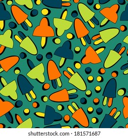 Fantastic abstract girl and boy continuous seamless vector pattern. Seamless pattern can be used for web page backgrounds, wallpapers,pattern.Spring bright juicy colors.