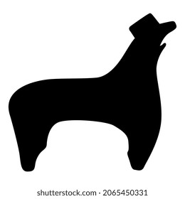 Fantastic animal or griffin. Ancient Viking folk motif. Black silhouette on white background.