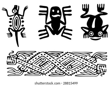 Fantastic animals and birds of Aztecs