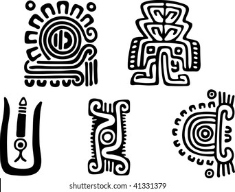 Fantastic animals and birds of Aztecs