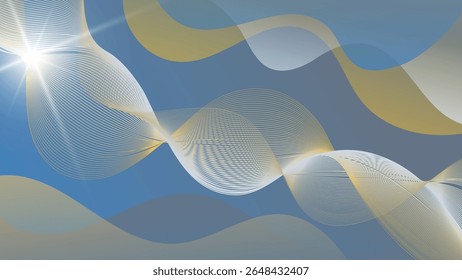 Fantastic art background in blue mustard tones. An excellent illustration for advertising, posters, postcards, business cards, corporate attributes and your other projects. Vector.