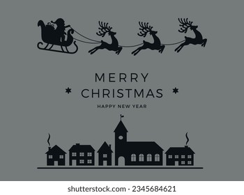 un entorno fantástico con siluetas de navidad. Gráficos vectoriales
