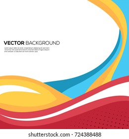 Fantastic Background Full Color With Waves Shape
